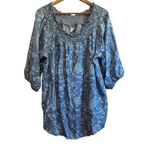 Pioneer‎ Women Blue Tunic Top size 1X
